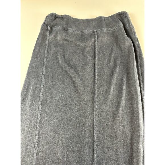 Poetry Natural Hemp Cotton Stretch Jersey Seamed Pull On Blue Gray Skirt 2 - Picture 9 of 10